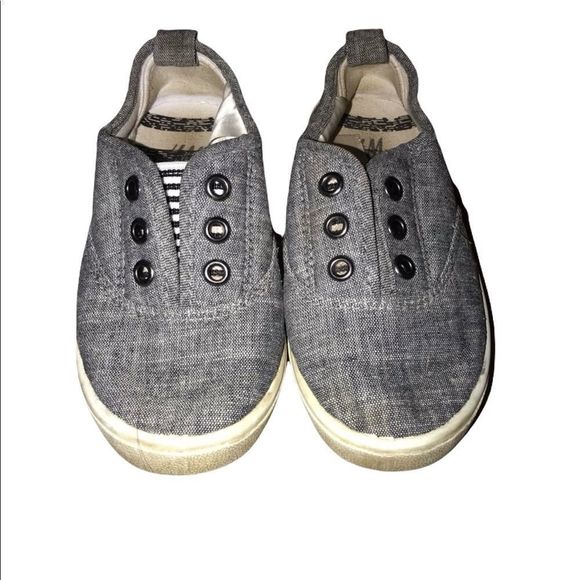H&M slip on boat shoes blue Jean size 8 toddler - Picture 1 of 6